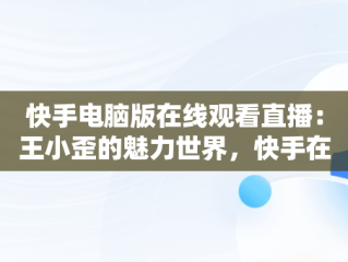 快手电脑版在线观看直播：王小歪的魅力世界，快手在电脑上看直播 