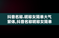 抖音名称.昵称女简单大气繁体,抖音名称昵称女简单大气繁体英文