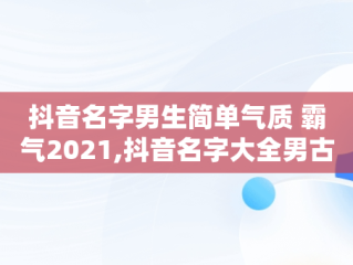 抖音名字男生简单气质 霸气2021,抖音名字大全男古风