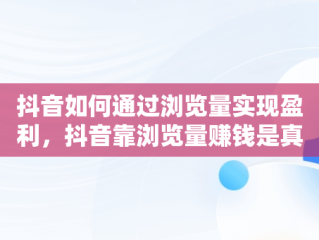 抖音如何通过浏览量实现盈利，抖音靠浏览量赚钱是真的吗 