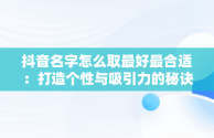 抖音名字怎么取最好最合适：打造个性与吸引力的秘诀，抖音名字如何取比较好 