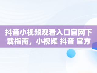 抖音小视频观看入口官网下载指南，小视频 抖音 官方网站 