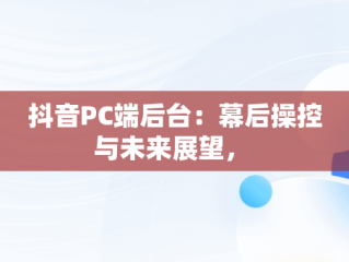 抖音PC端后台：幕后操控与未来展望， 
