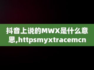 抖音上说的MWX是什么意思,httpsmyxtracemcn