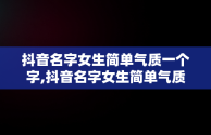 抖音名字女生简单气质一个字,抖音名字女生简单气质一个字带符号