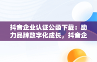 抖音企业认证公函下载：助力品牌数字化成长，抖音企业申请认证公函 