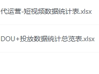 短视频数据统计分析统计表