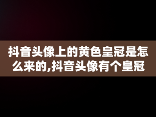 抖音头像上的黄色皇冠是怎么来的,抖音头像有个皇冠是什么意思