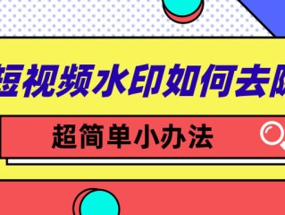 短视频去水印解析下载(短视频去水印源码含解析)