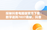 探秘抖音电脑版官方下载：数字迷阵7837揭秘，抖音电脑版官方下载官网 