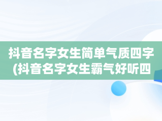 抖音名字女生简单气质四字(抖音名字女生霸气好听四个字)