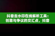 抖音去水印在线解析工具：创意与争议的交汇点，抖音去水印在线解析工具在哪 