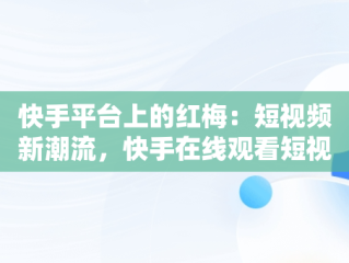快手平台上的红梅：短视频新潮流，快手在线观看短视频 