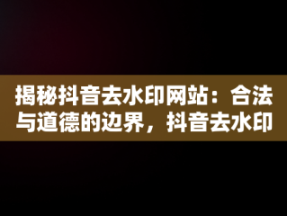 揭秘抖音去水印网站：合法与道德的边界，抖音去水印网站大全 