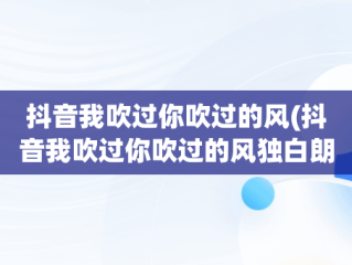 抖音我吹过你吹过的风(抖音我吹过你吹过的风独白朗诵)
