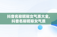 抖音名称昵称女气质大全,抖音名称昵称女气质