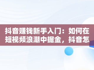 抖音赚钱新手入门：如何在短视频浪潮中掘金，抖音怎么赚钱新手入门书籍 