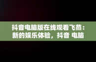 抖音电脑版在线观看飞燕：新的娱乐体验，抖音 电脑上看 