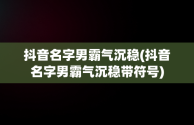 抖音名字男霸气沉稳(抖音名字男霸气沉稳带符号)