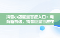 抖音小店巨量百应入口：电商新机遇，抖音巨量百应在哪里 