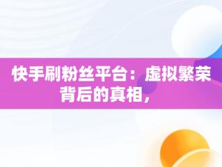 快手刷粉丝平台：虚拟繁荣背后的真相， 