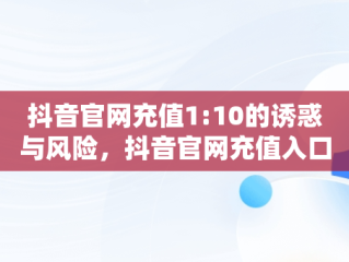 抖音官网充值1:10的诱惑与风险，抖音官网充值入口1:10 