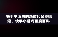 快手小游戏的新时代名称探索，快手小游戏百度百科 