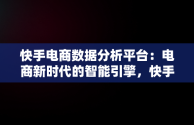 快手电商数据分析平台：电商新时代的智能引擎，快手数据分析部 