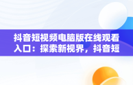 抖音短视频电脑版在线观看入口：探索新视界，抖音短视频如何在电脑上观看 