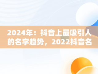 2024年：抖音上最吸引人的名字趋势，2022抖音名字 