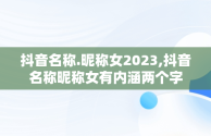 抖音名称.昵称女2023,抖音名称昵称女有内涵两个字