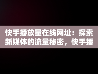 快手播放量在线网址：探索新媒体的流量秘密，快手播放量业务平台 