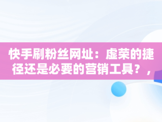 快手刷粉丝网址：虚荣的捷径还是必要的营销工具？， 