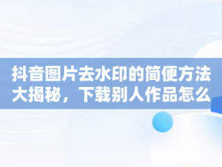 抖音图片去水印的简便方法大揭秘，下载别人作品怎么去掉水印 