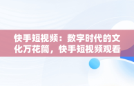 快手短视频：数字时代的文化万花筒，快手短视频观看网页 