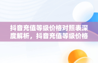 抖音充值等级价格对照表深度解析，抖音充值等级价格对照表 性价比 