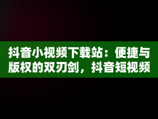 抖音小视频下载站：便捷与版权的双刃剑，抖音短视频下载网站 