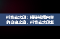 抖音去水印：揭秘视频内容的自由之旅，抖音去水印怎么搞 