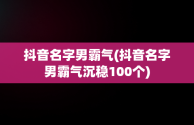 抖音名字男霸气(抖音名字男霸气沉稳100个)