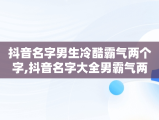 抖音名字男生冷酷霸气两个字,抖音名字大全男霸气两个字