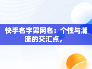 快手名字男网名：个性与潮流的交汇点， 