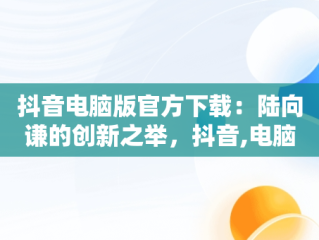 抖音电脑版官方下载：陆向谦的创新之举，抖音,电脑版 