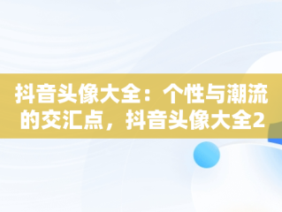 抖音头像大全：个性与潮流的交汇点，抖音头像大全2023最新版的 