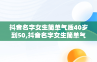 抖音名字女生简单气质40岁到50,抖音名字女生简单气质40岁