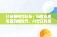 抖音短视频解析：探索在线观看的新世界，抖音在线视频解析免费 