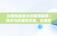 抖音在线去水印视频解析：技术与伦理的交锋，抖音在线水印视频解析免费 