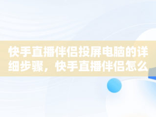 快手直播伴侣投屏电脑的详细步骤，快手直播伴侣怎么投屏到电脑上播放 