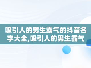 吸引人的男生霸气的抖音名字大全,吸引人的男生霸气的抖音名字