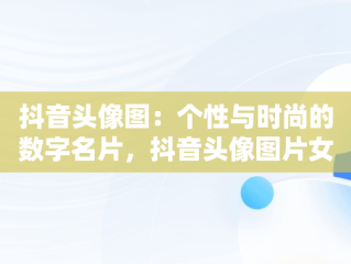 抖音头像图：个性与时尚的数字名片，抖音头像图片女士专用 