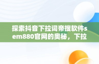 探索抖音下拉词帝搜软件sem880官网的奥秘，下拉词平台 